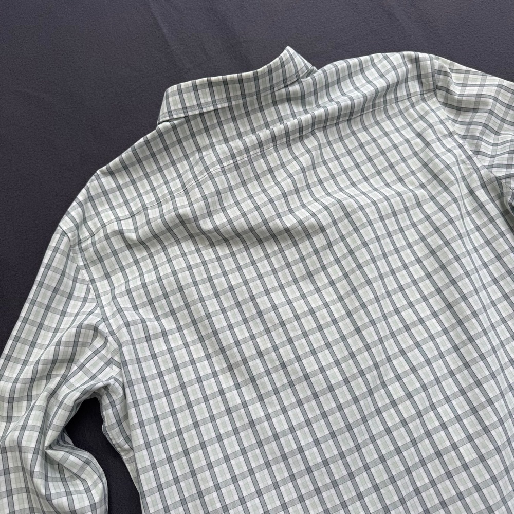 UNTUCKit Mens XL Green White Plaid Wrinkle Free Cotton Long Sleeve Button Down - Picture 9 of 9